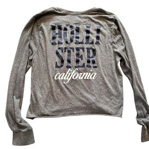 Hollister Long Sleeve Cropped T Shirt Women Size Small